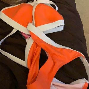 New Beach Babe Australia orange swimsuit 8 NWT
